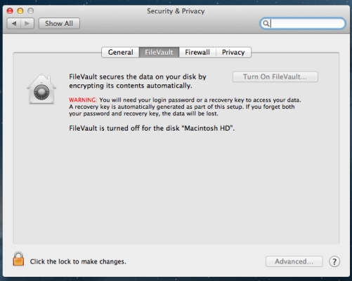 Mac-security-filevault