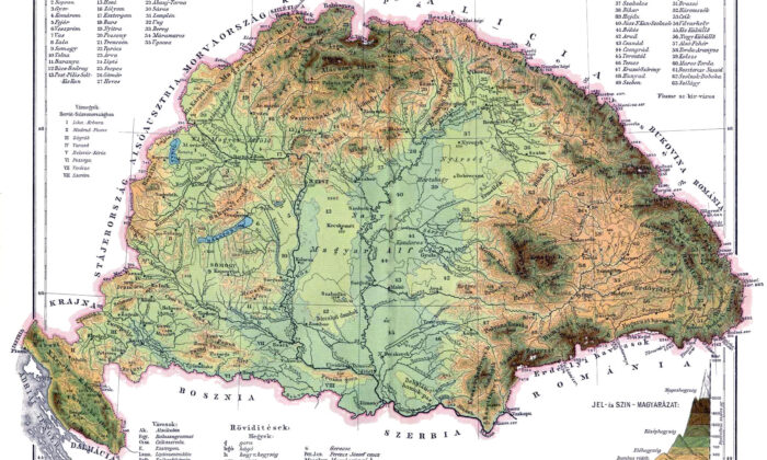 Physical Map Of The Kingdom Of Hungary Before 1919