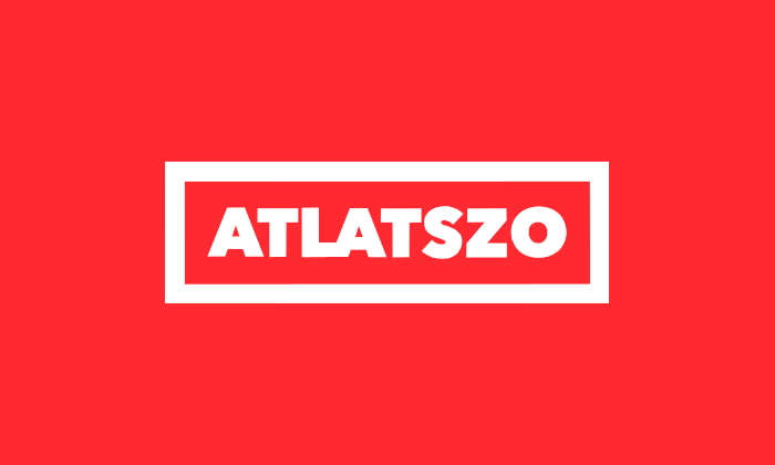 Atlatszo logo red bg white fg