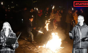 „Hozzátok a fáklyákat!” – Tüzet raktak a tüntetők a közmédia bejáratánál