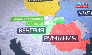 Az orosz állami tévé infografikája azt sugallja, hogy Magyarország elfoglalta Kárpátalját