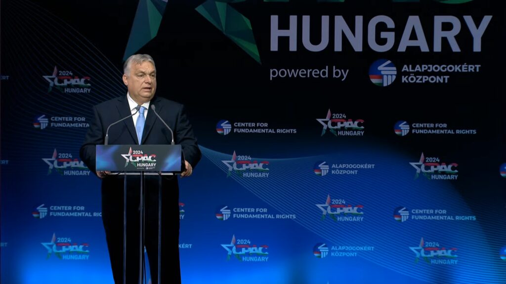 Orbán Viktor Nyitóbeszéde A Budapesti Cpac En 2024. április 25 én. Forrás Alapjogokért Központ Youtube