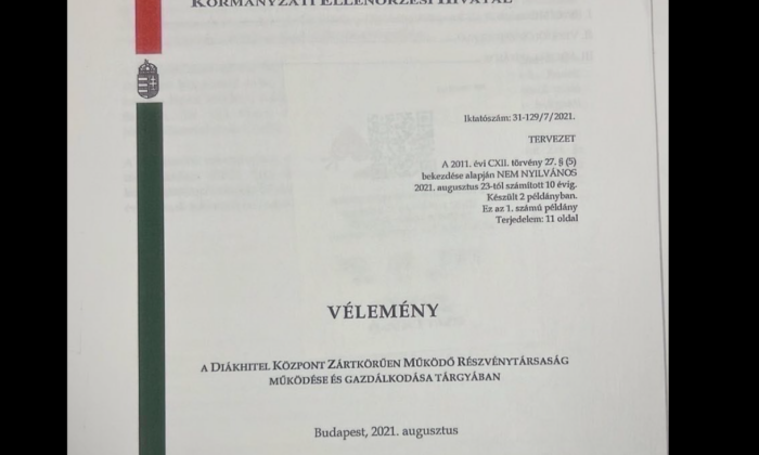 Önök kérték: teljes egészében közzétesszük a Diákhitel Központról szóló KEHI-jelentést