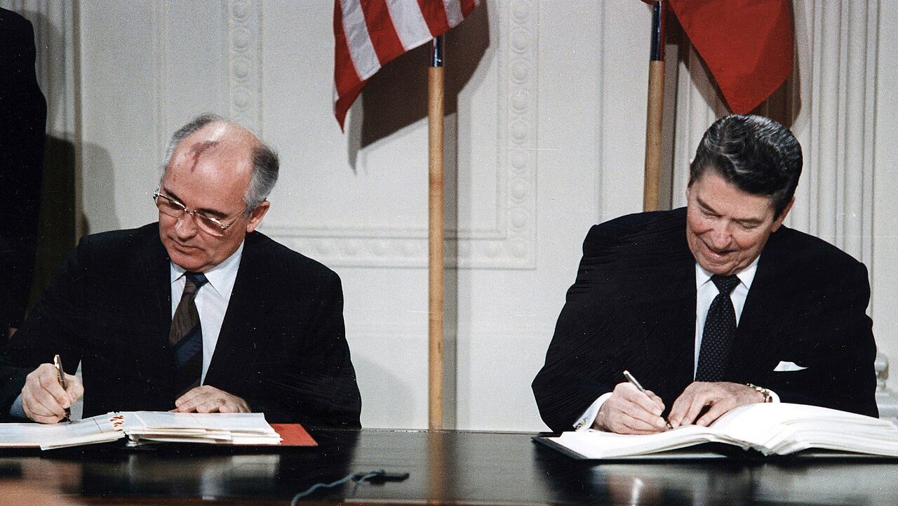 Reagan And Gorbachev Signing