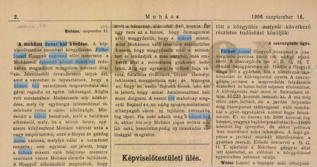 Mohacs Ujsag 1906