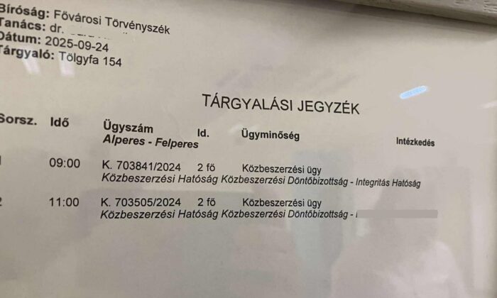 NER-cég miatt csapott össze a bíróságon az Integritás Hatóság és a Közbeszerzési Hatóság