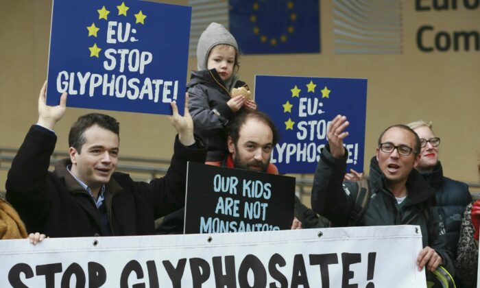 Tüntetés a glifozát használata ellen brüsszelben