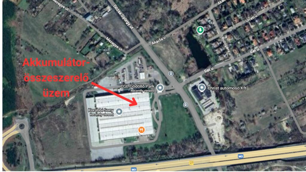 Gödöllő akku összeszerelő üzem googlemaps 