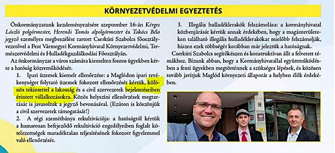 Maglód környzetvédelmiegyeztetés