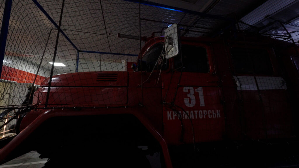 A kramatorszki tűzoltók szerkocsija