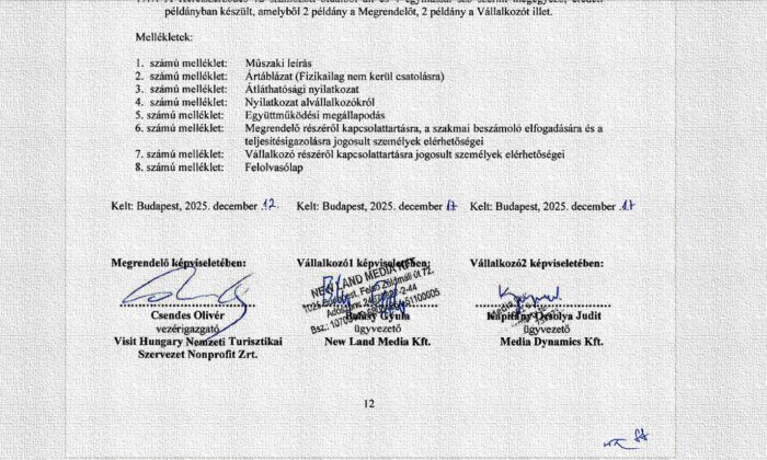 Országreklám: 18 milliárdos keretszerződést írt alá Balásy cégeivel a Visit Hungary Zrt.