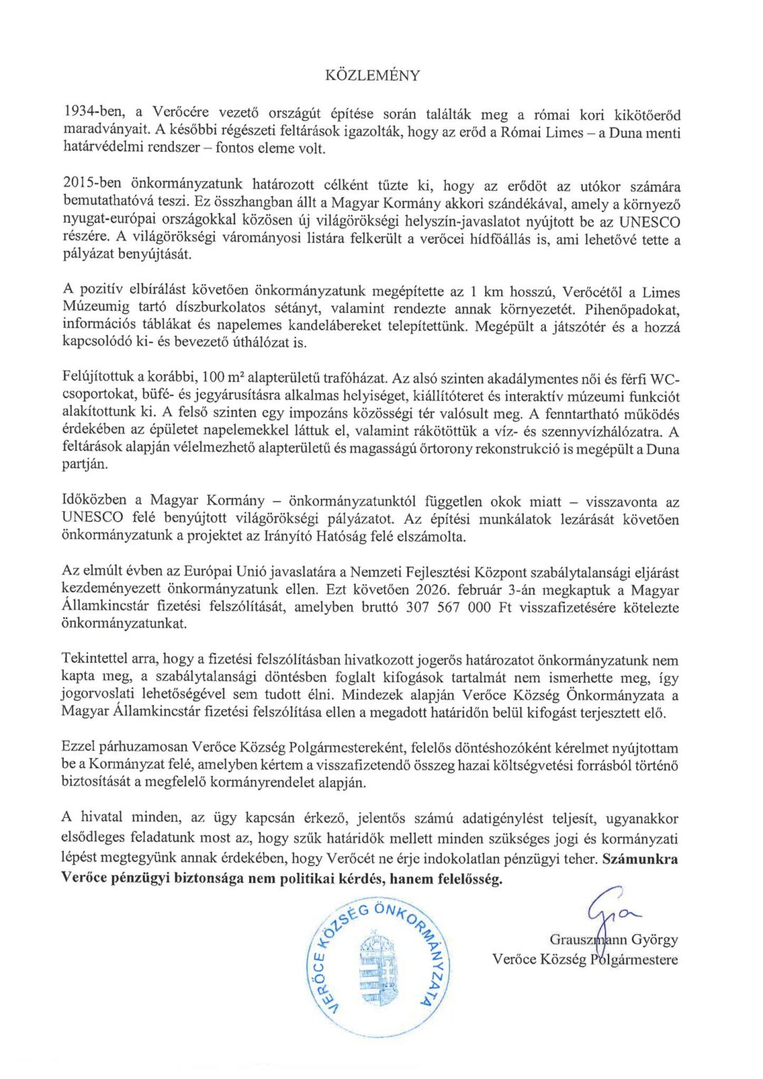 Közlemény