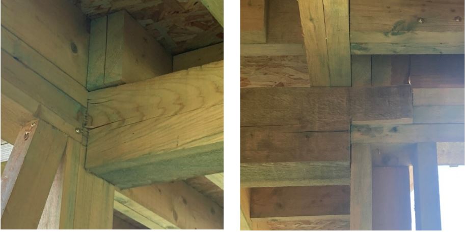 Vízszintesen meghasadt gerenda