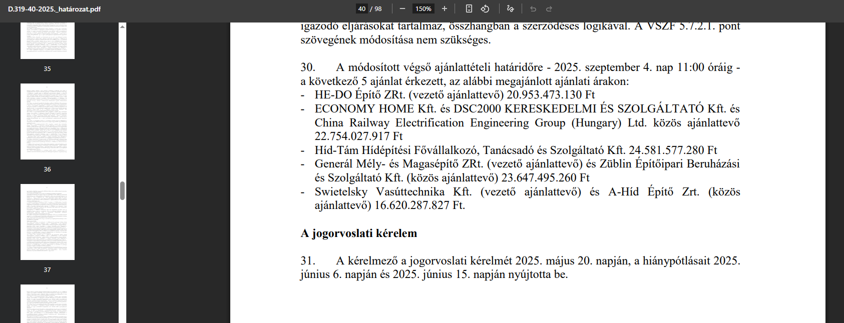 Gubacsi ajánlat