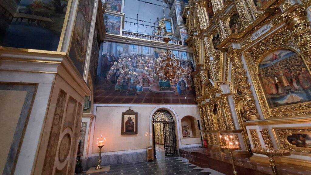 Falfestmény a Nagyboldogasszony-székesegyházban (Pecserszka Lavra, Kijiv), archív fotó: Makai József